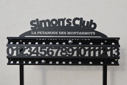 Plaque Personnalisée + compteur Roll 13 Noir